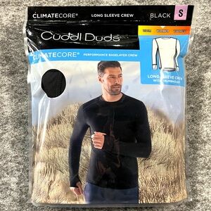 Cuddl Duds ClimateCore Base layer Mens S Black Long Sleeve Crew‎ Thermal Outdoor
